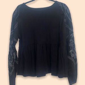 NWOT Free People Long Sleeve Lace Top: Size S